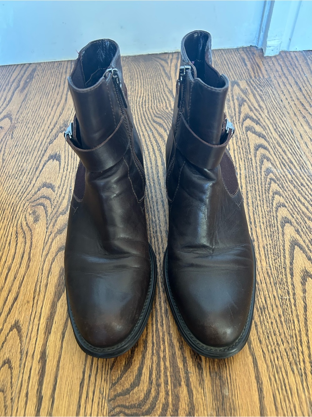 Aquatalia Dark Brown Leather Ankle Booties
